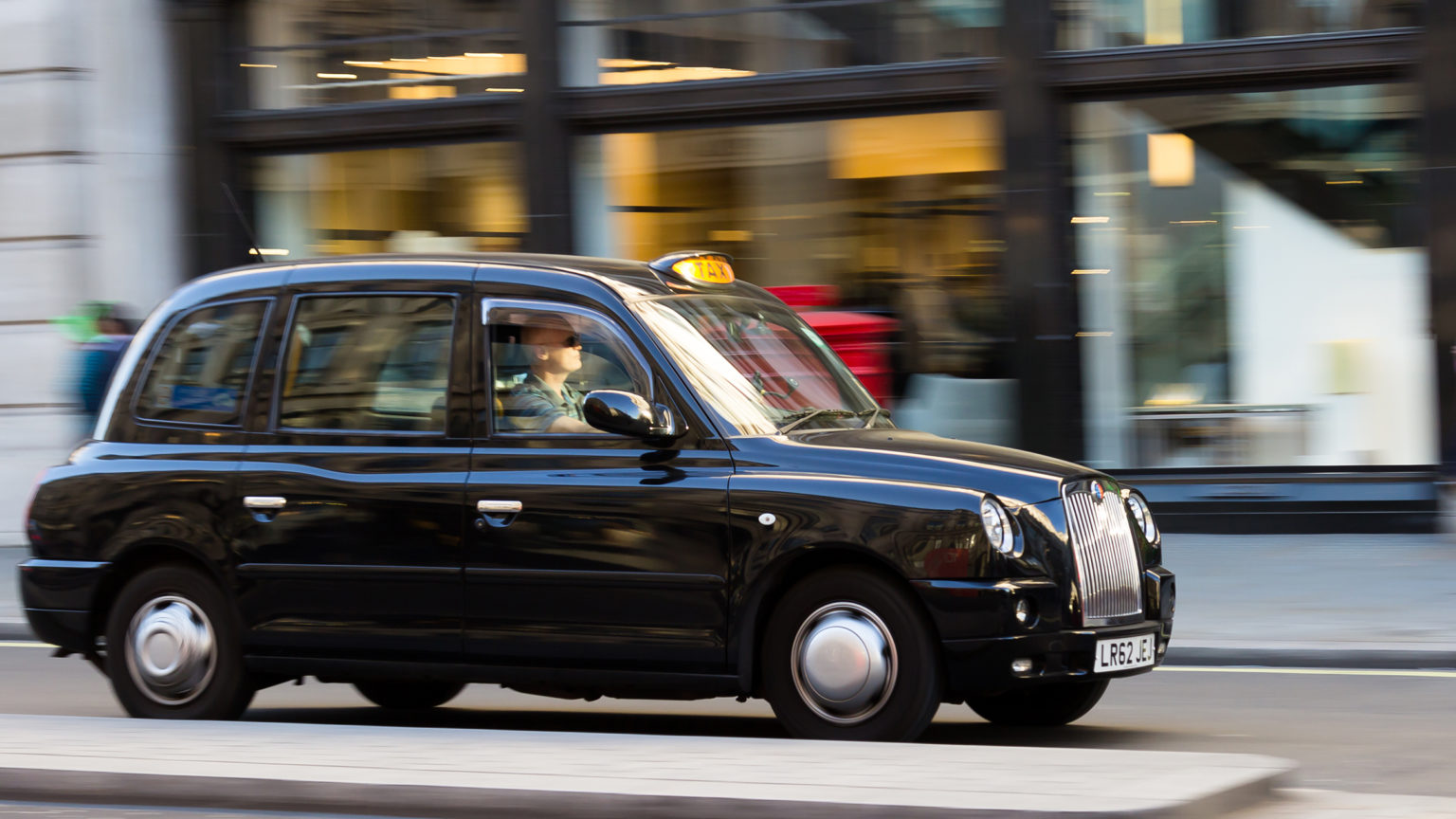 Taxi moving through London